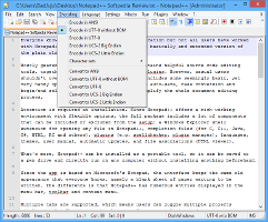 Showing the Encoding menu in Notepad++